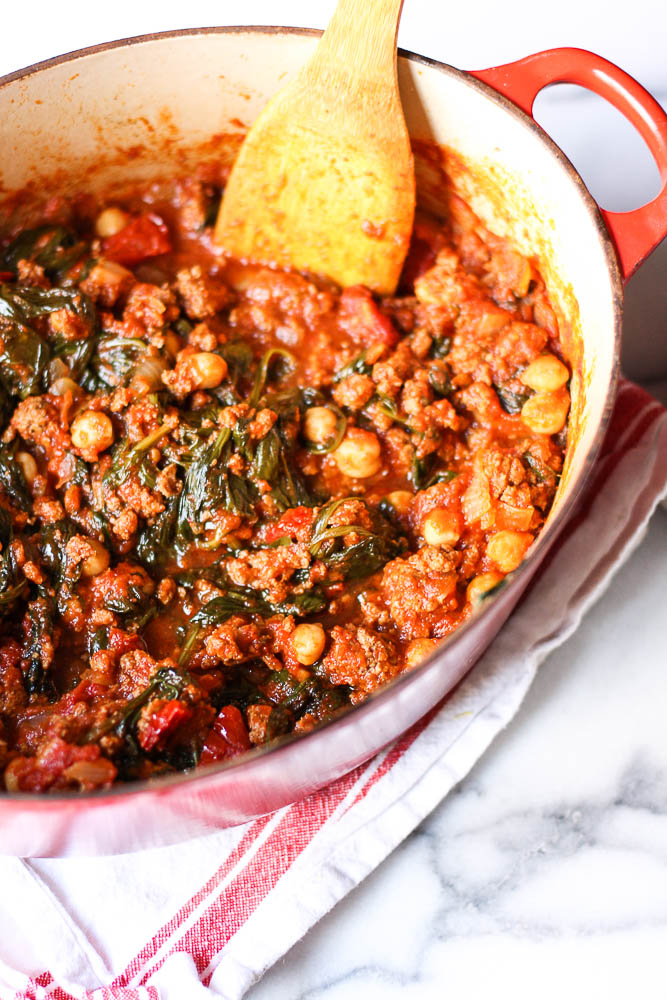Spicy Turkey, Chickpeas, And Spinach (pot)-9633