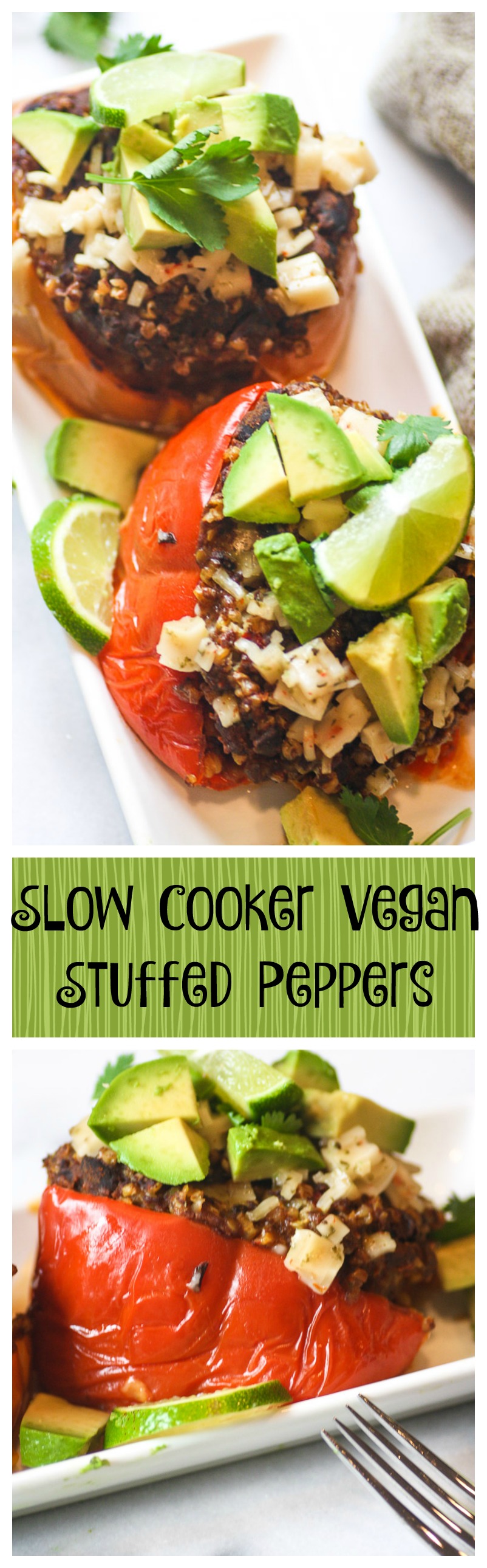 vegan slow cooker stuffed peppers